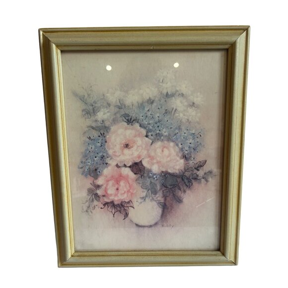Rusty Other - Vintage Floral Watercolor Print By Rusty